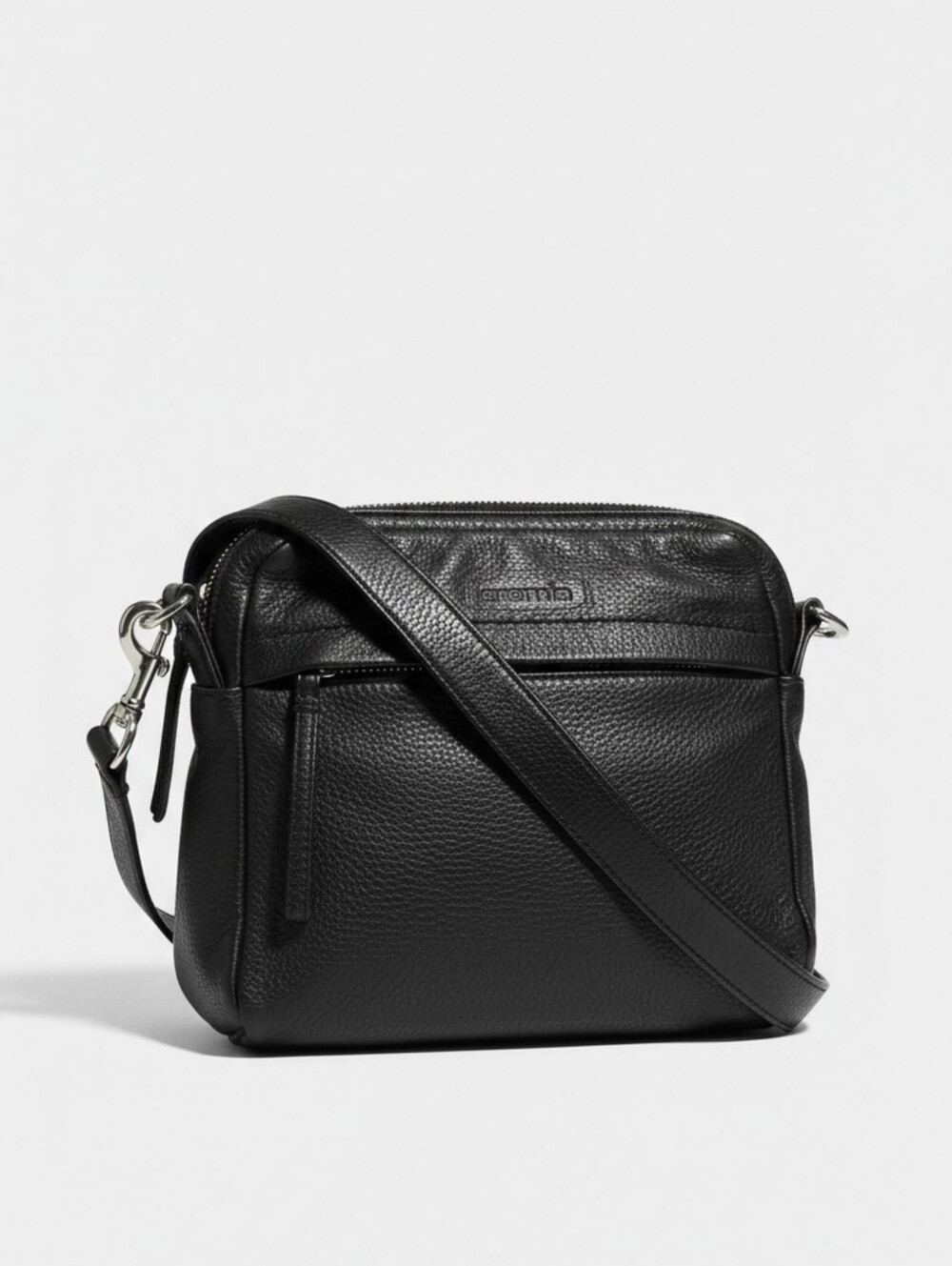 Cromia Made In Italy Pebbled Leather Crossbody Bag.